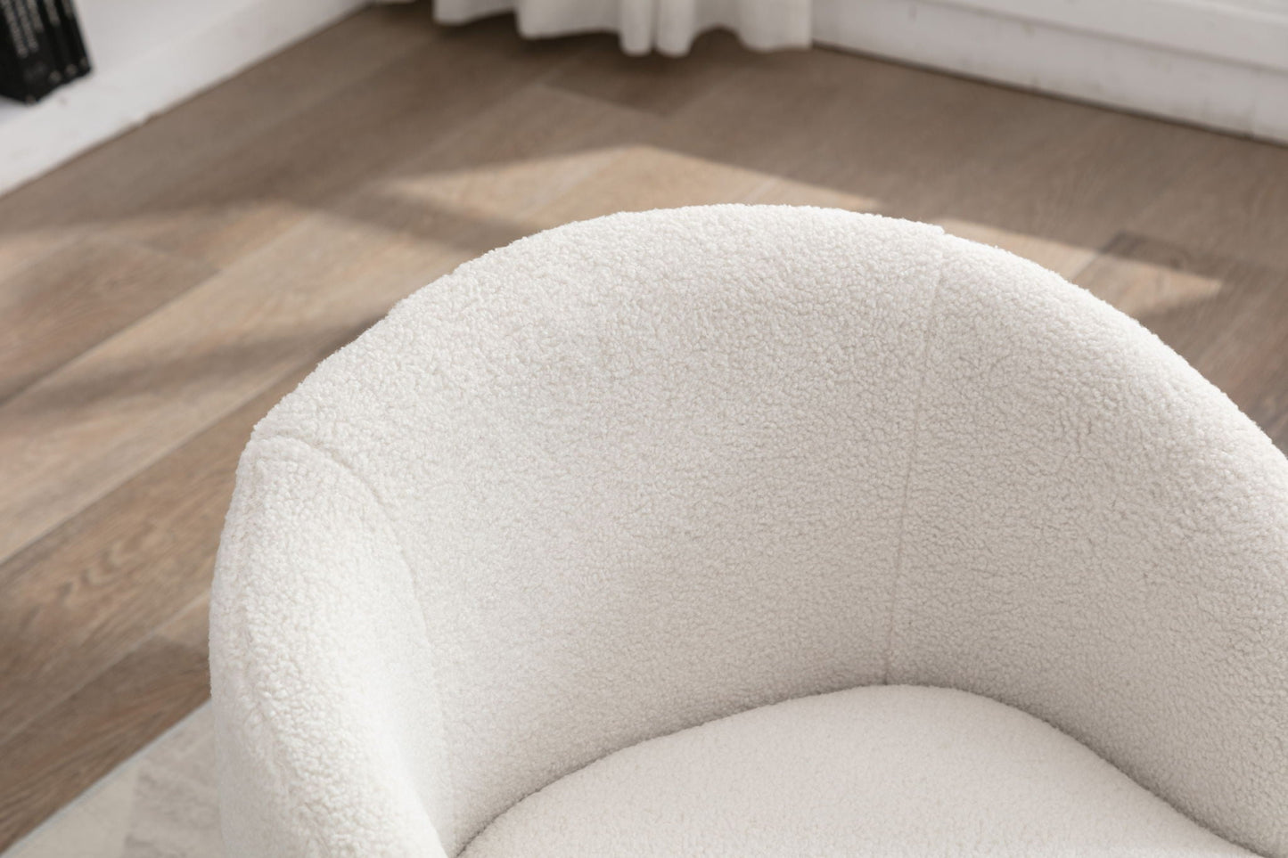 Teddy Fabric and Swivel Barrel Accent Chair
