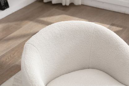 Teddy Fabric and Swivel Barrel Accent Chair