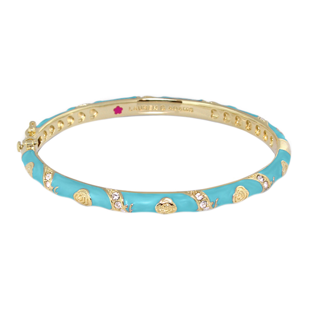 Stackable Fiesta Bangle Heart & Pavé turquoise enamel with gold hearts by Lauren G Adams on Tampa Home & Garden Store