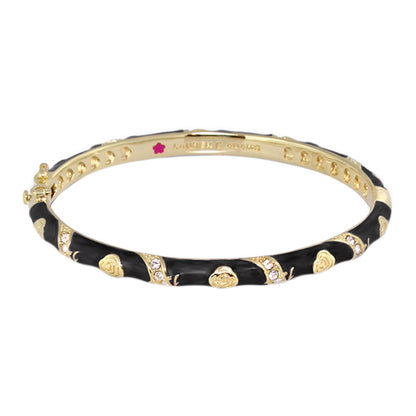Lauren G Adams Stackable Fiesta Bangle in black enamel with gold-tone accents and heart motifs on Tampa Home & Garden Store