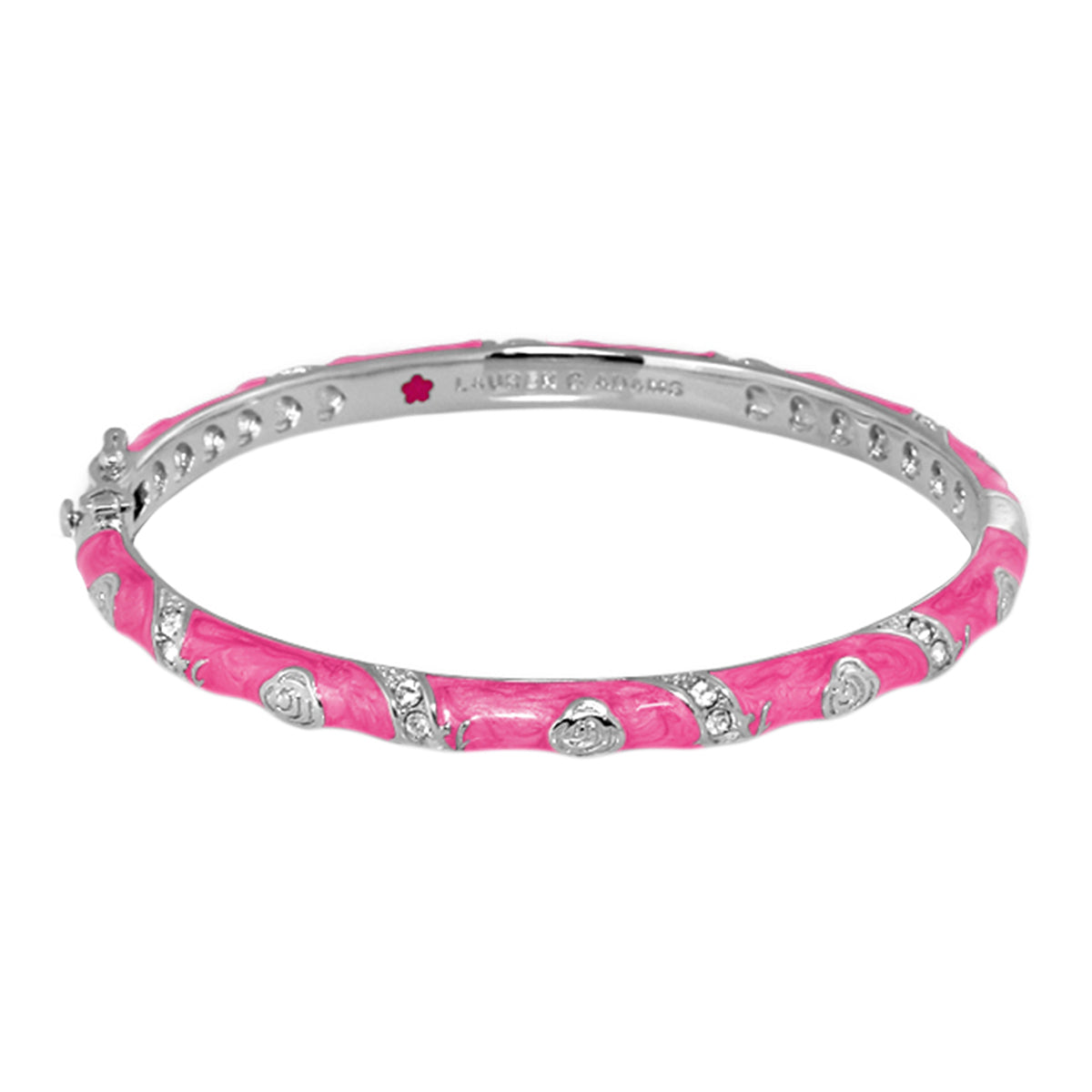Stackable Fiesta Bangle Pavé pink enamel bracelet with heart charms Lauren G Adams on Tampa Home & Garden Store