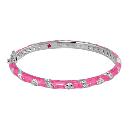 Stackable Fiesta Bangle Pavé pink enamel bracelet with heart charms Lauren G Adams on Tampa Home & Garden Store