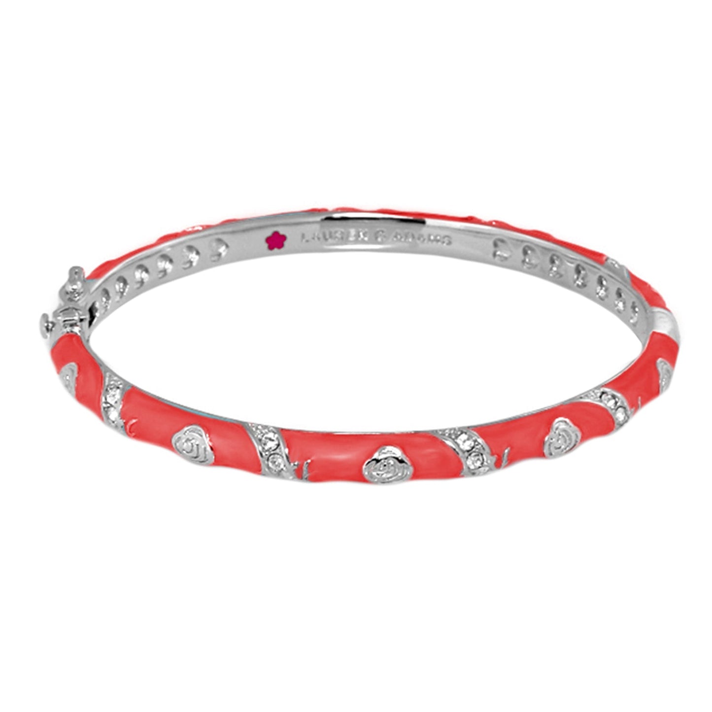 Stackable Fiesta Bangle Heart & Pavé coral enamel bangle, Lauren G Adams on Tampa Home & Garden Store