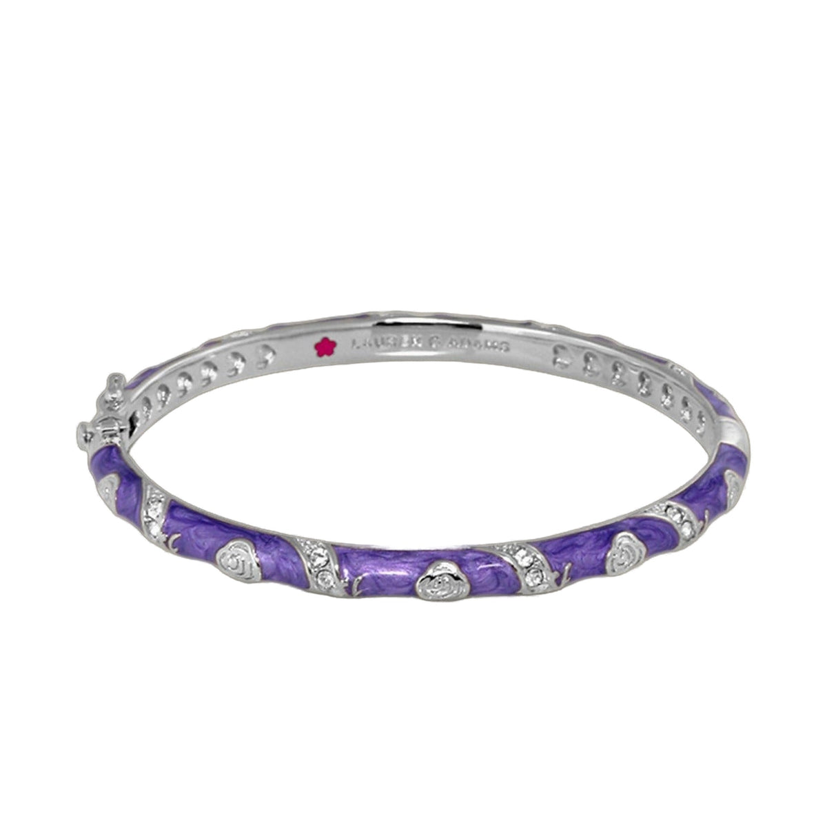 Stackable Fiesta Bangle Heart & Pavé, purple enamel on silver band by Lauren G Adams on Tampa Home & Garden Store