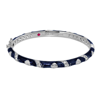 Stackable Fiesta Bangle Heart & Pavé in blue enamel with pavé hearts by Lauren Adams on Tampa Home & Garden Store