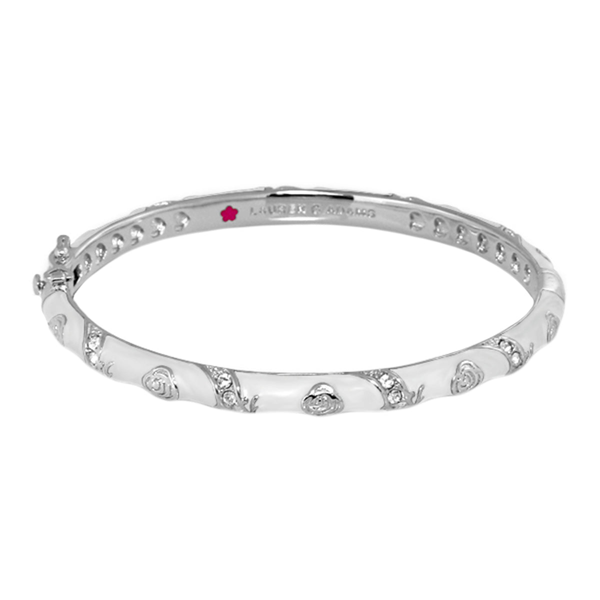 Stackable Fiesta Bangle Heart & Pavé by Lauren G Adams, silver bracelet with heart pavé on Tampa Home & Garden Store