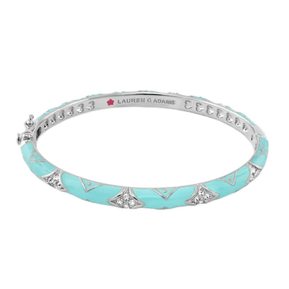 Stackable Fiesta Bangle - Quilted Pavé turquoise enamel silver-tone bracelet by Lauren G Adams on Tampa Home & Garden Store