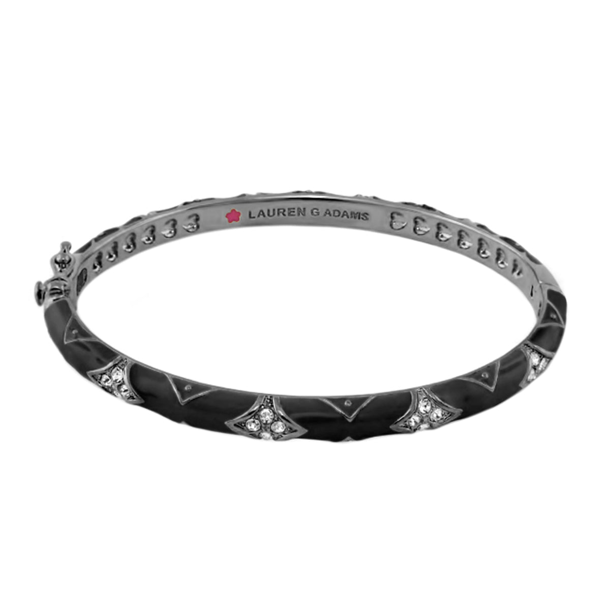 Stackable Fiesta Bangle Quilted Pavé bracelet in black enamel by Lauren G Adams on Tampa Home & Garden Store