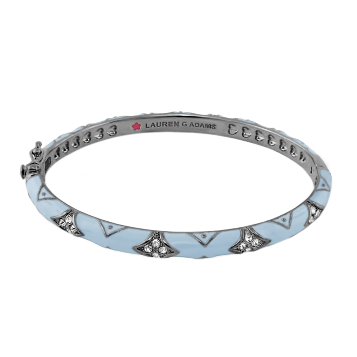 Stackable Fiesta Bangle Pavé by Lauren G Adams in blue enamel with pavé accents on Tampa Home & Garden Store
