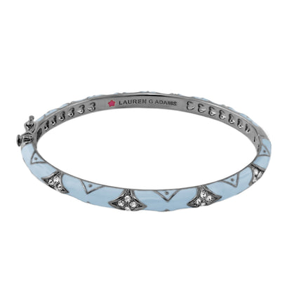 Stackable Fiesta Bangle Pavé by Lauren G Adams in blue enamel with pavé accents on Tampa Home & Garden Store