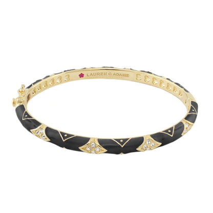 Stackable Fiesta Bangle Quilted Pavé bracelet in black enamel with crystals Lauren G Adams on Tampa Home & Garden Store