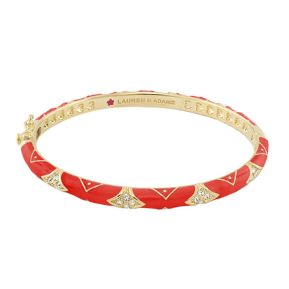 Stackable Fiesta Bangle Quilted Pavé red enamel gold-tone bracelet with crystals Lauren G Adams on Tampa Home & Garden Store