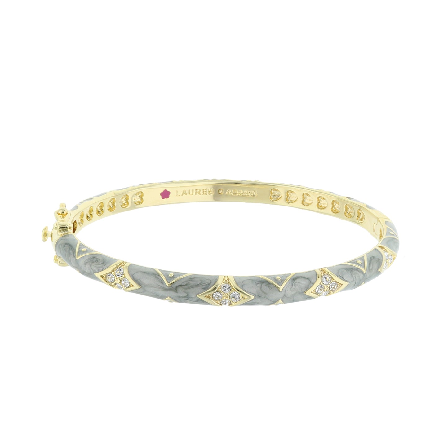 Stackable Fiesta Bangle Quilted Pavé by Lauren G Adams, gold-tone with gray marble accents on Tampa Home & Garden Store