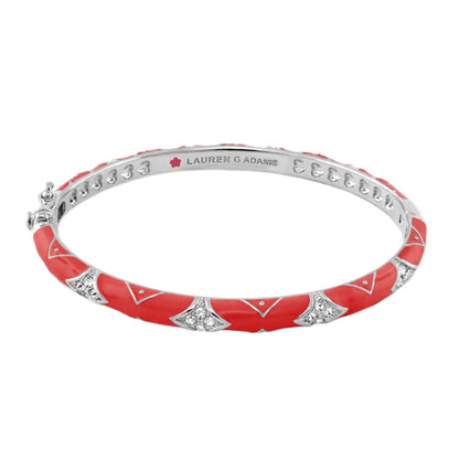 Stackable Fiesta Bangle coral enamel with pavé accents by Lauren G Adams on Tampa Home & Garden Store
