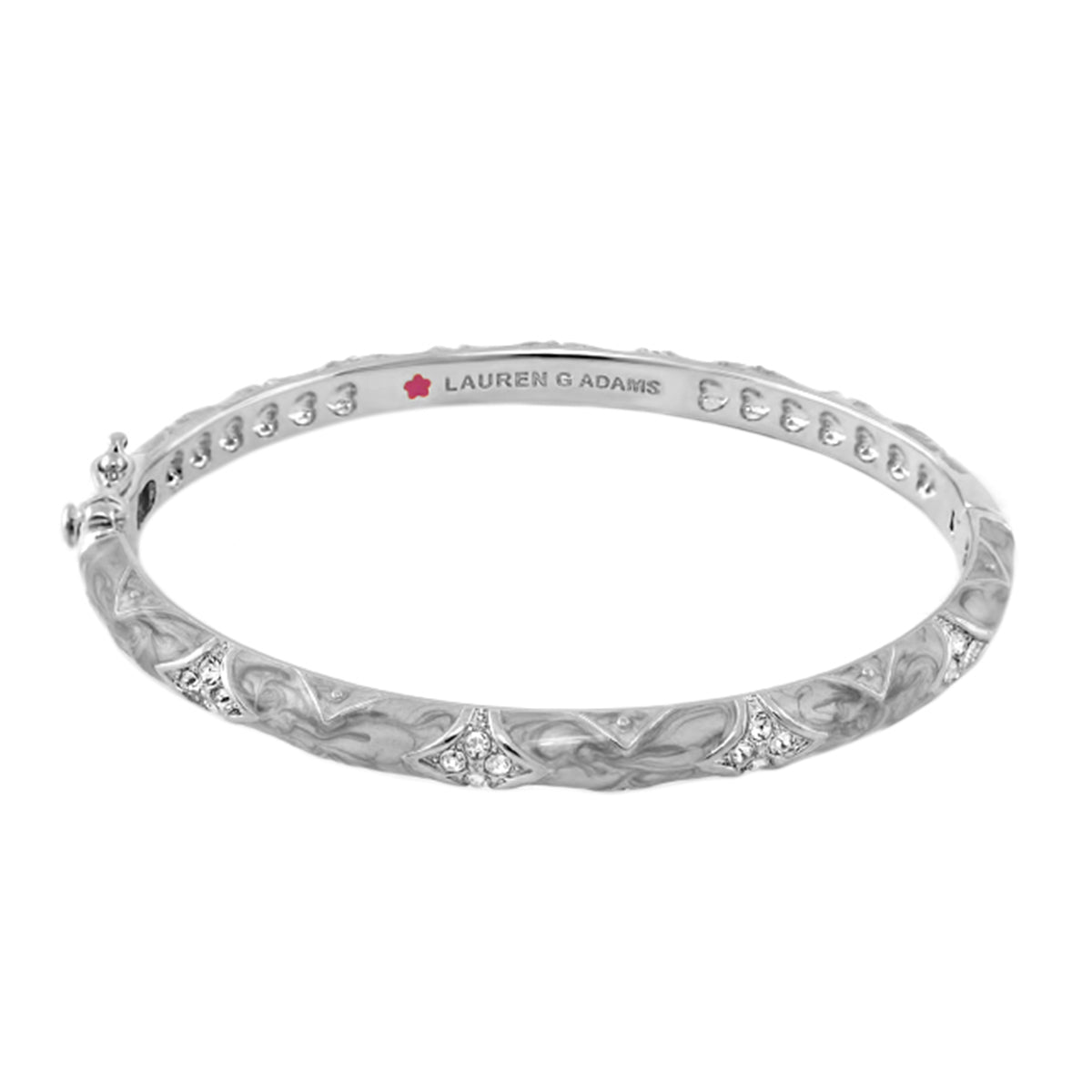 Stackable Fiesta Bangle — Quilted Pavé silver-tone bracelet by Lauren G Adams on Tampa Home & Garden Store