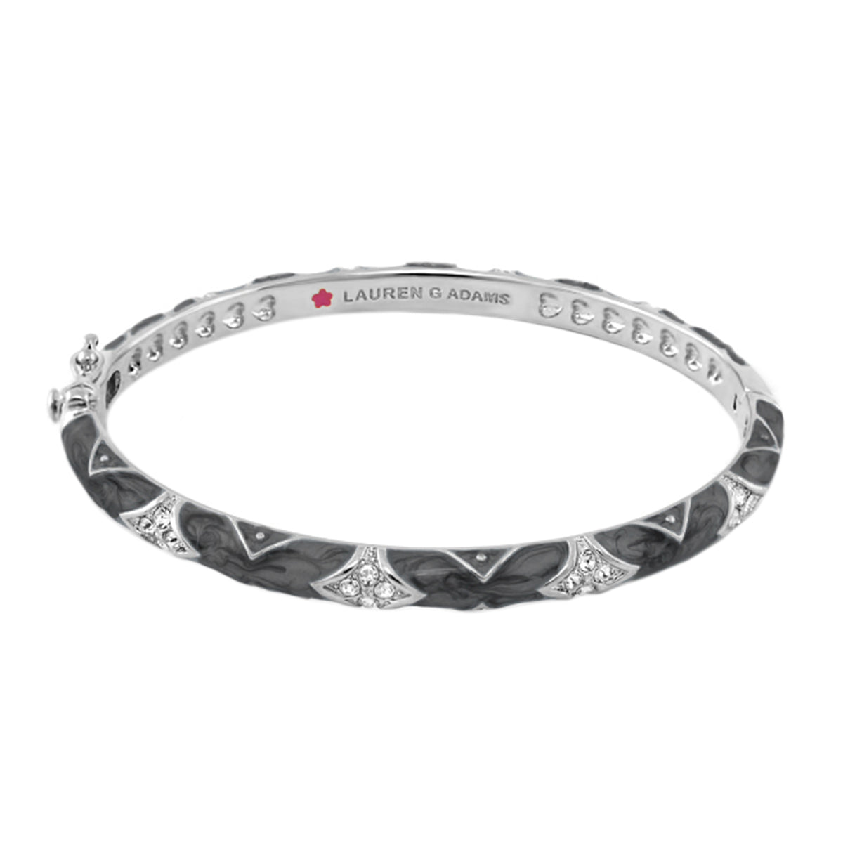 Stackable Fiesta Bangle Quilted Pavé silver bracelet with pavé accents by Lauren G Adams on Tampa Home & Garden Store