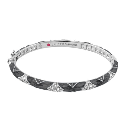Stackable Fiesta Bangle Quilted Pavé silver bracelet with pavé accents by Lauren G Adams on Tampa Home & Garden Store