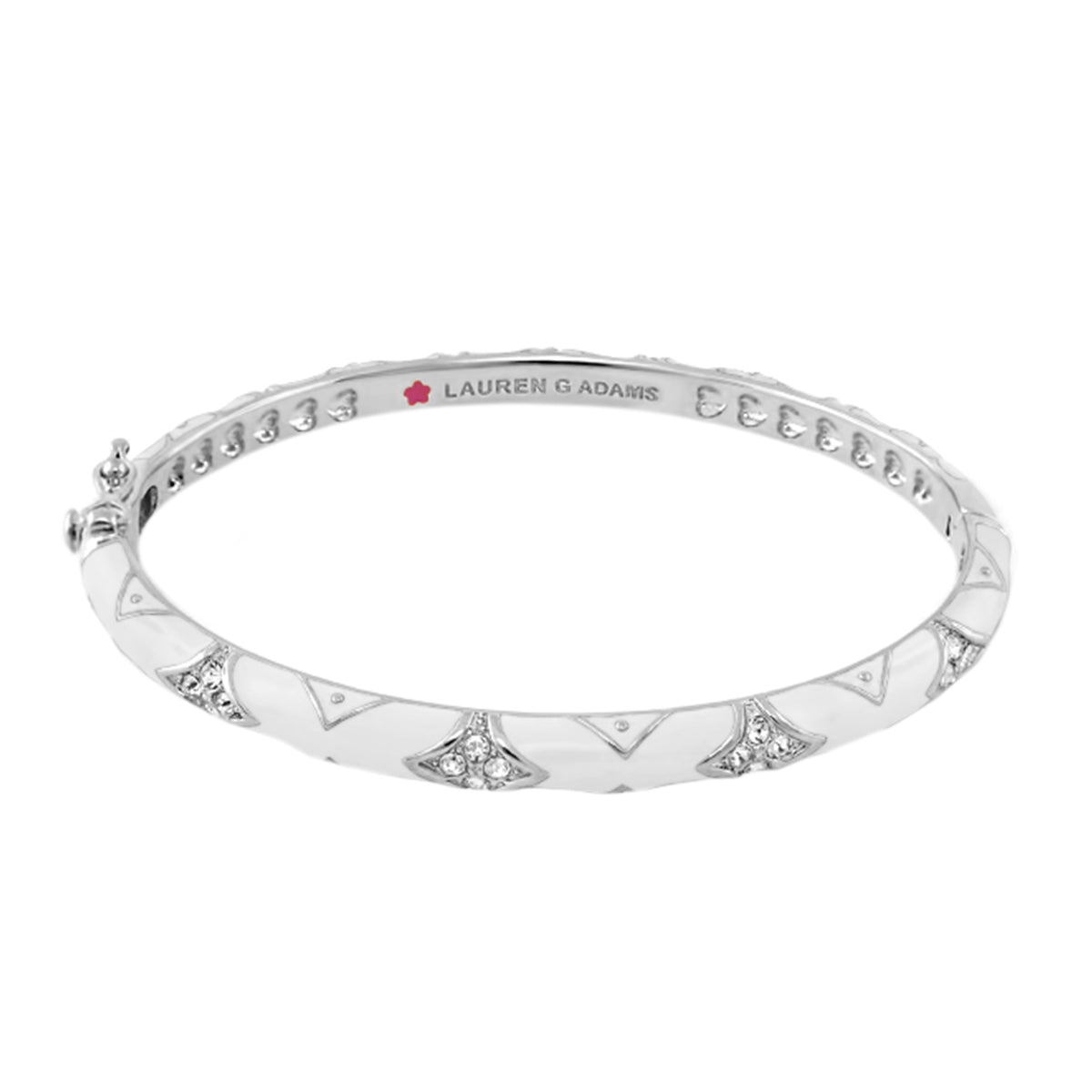 Stackable Fiesta Bangle Quilted Pave silver bracelet with crystals Lauren G Adams on Tampa Home & Garden Store
