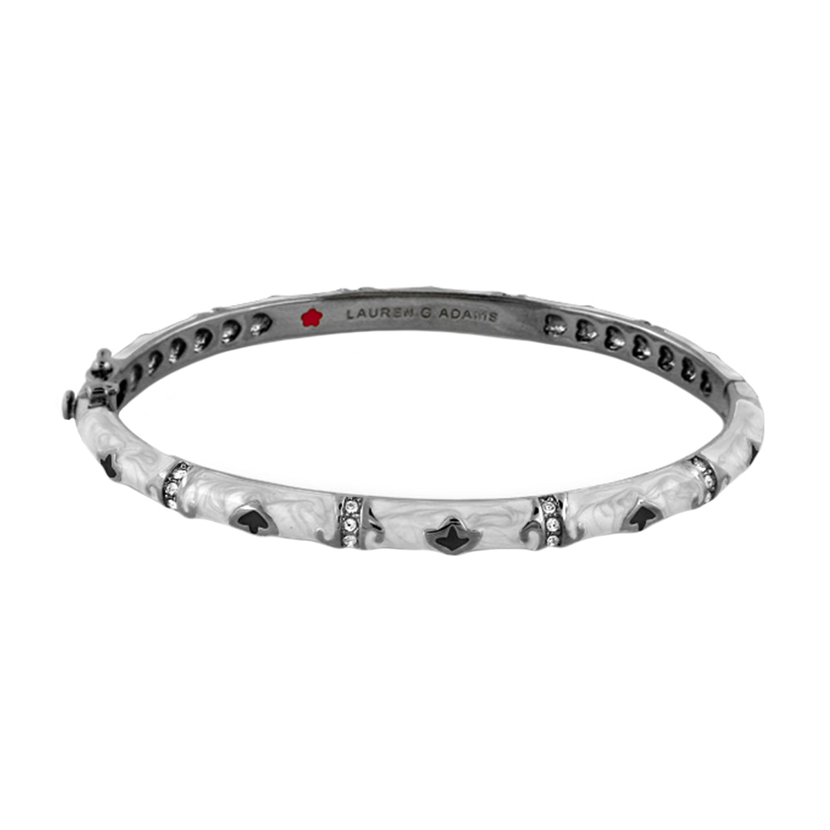 Stackable Fiesta Bangle by Lauren G Adams, silver-tone bracelet with crystal-studded segments on Tampa Home & Garden Store