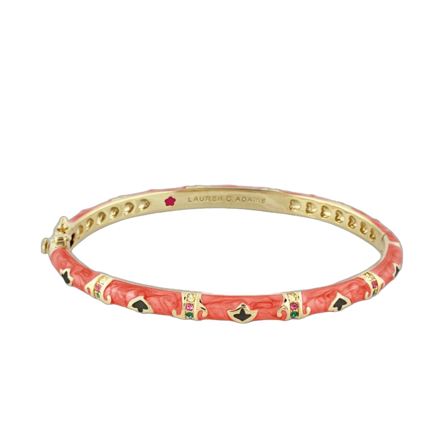 Stackable Fiesta Bangle coral enamel with crystal accents by Lauren G Adams on Tampa Home & Garden Store