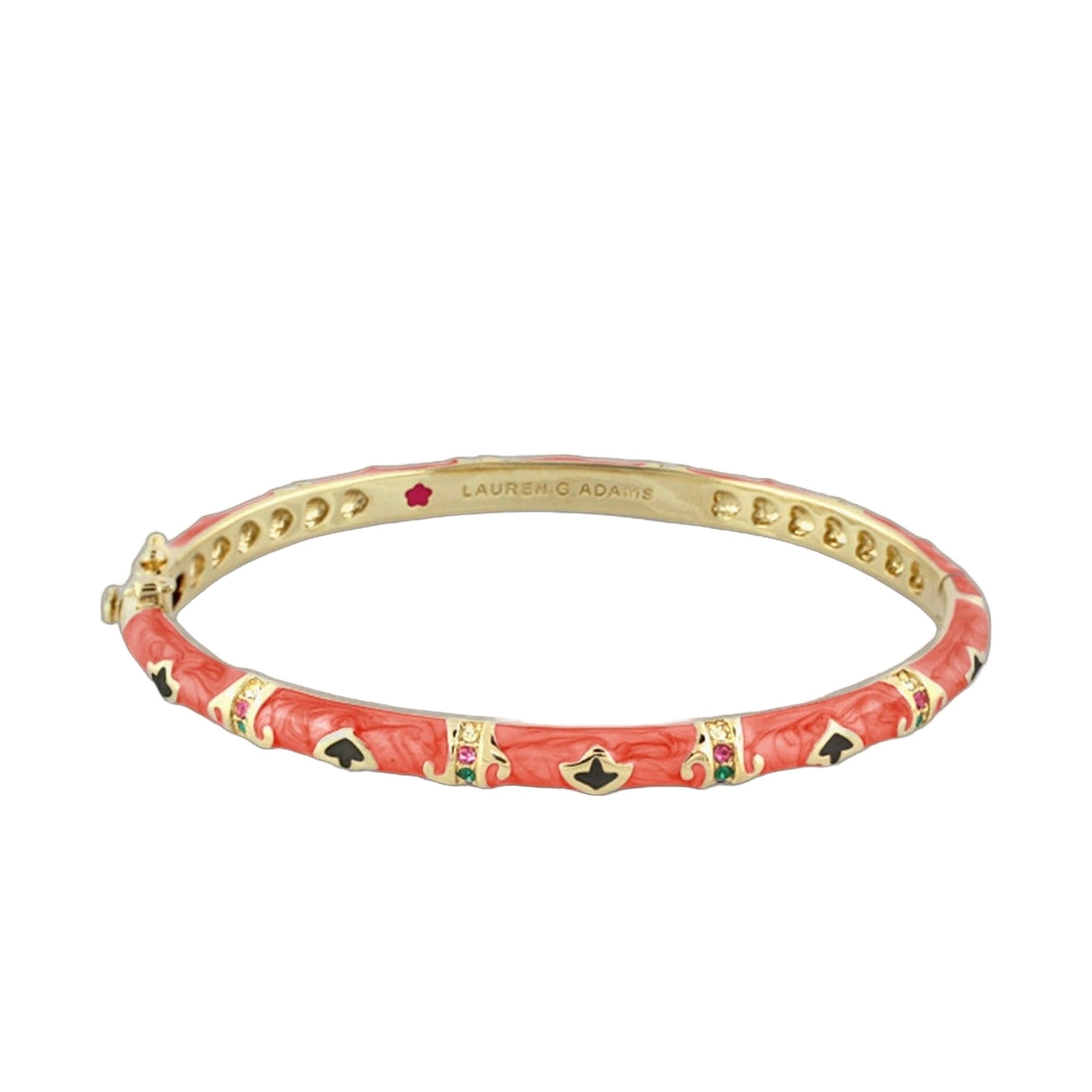 Stackable Fiesta Bangle coral enamel with crystal accents by Lauren G Adams on Tampa Home & Garden Store