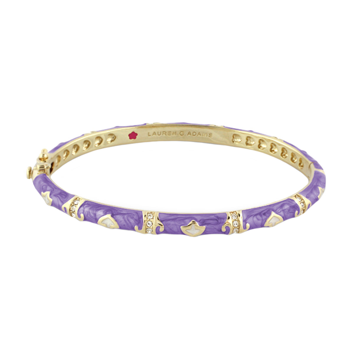 Lauren G Adams Stackable Fiesta Bangle in purple enamel with gold trim and crystal stations on Tampa Home & Garden Store