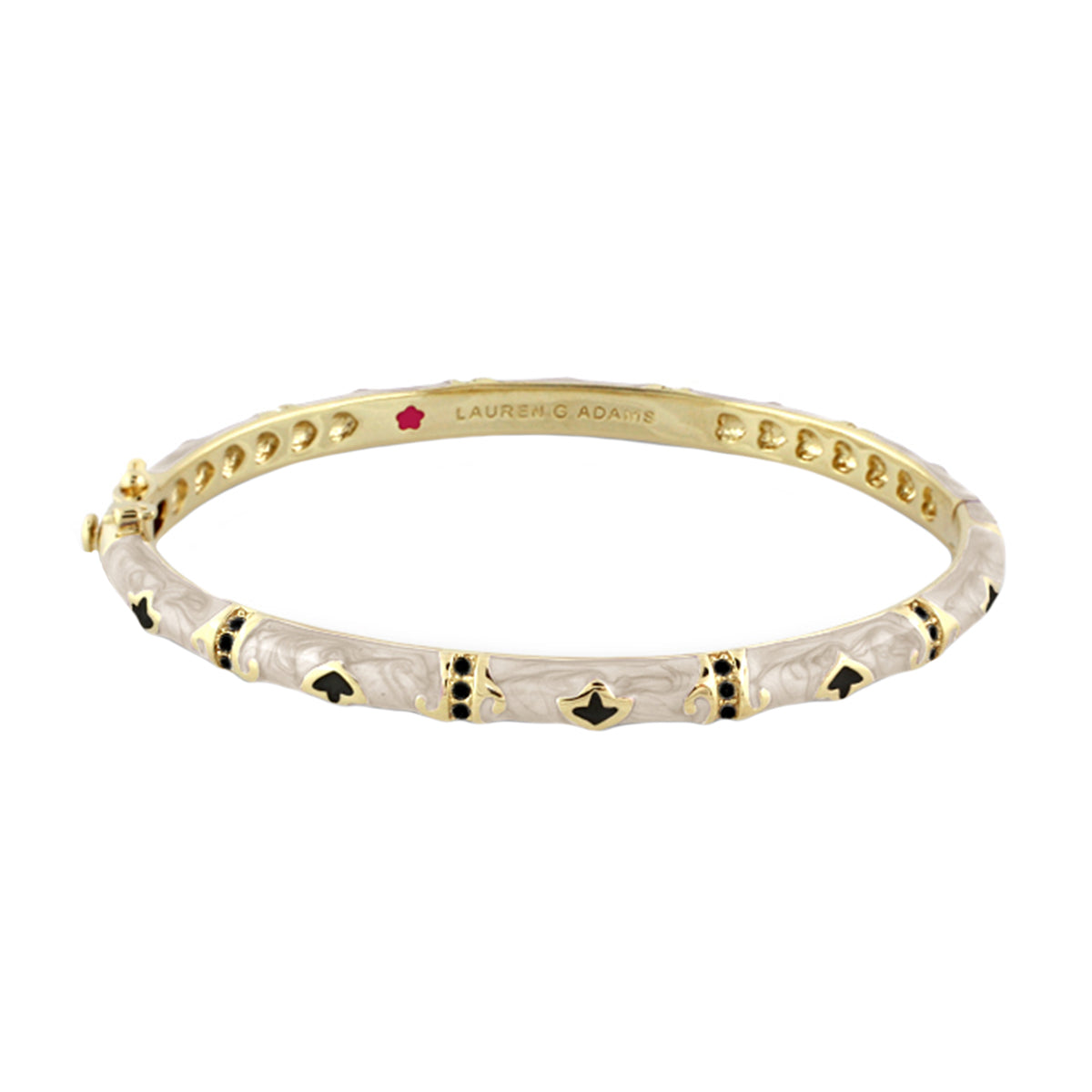 Stackable Fiesta Bangle in white enamel with gold-tone accents by Lauren G Adams on Tampa Home & Garden Store
