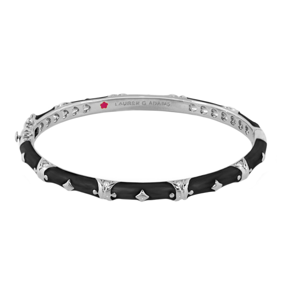 Stackable Fiesta Bangle Stud Station black enamel with silver accents by Lauren G Adams on Tampa Home & Garden Store