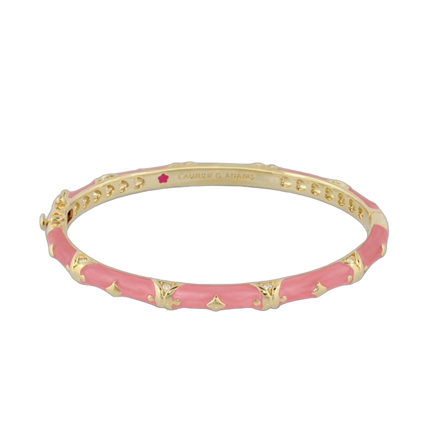 Stackable Fiesta Bangle bracelet in pink enamel with gold-tone studs Lauren G Adams on Tampa Home & Garden Store