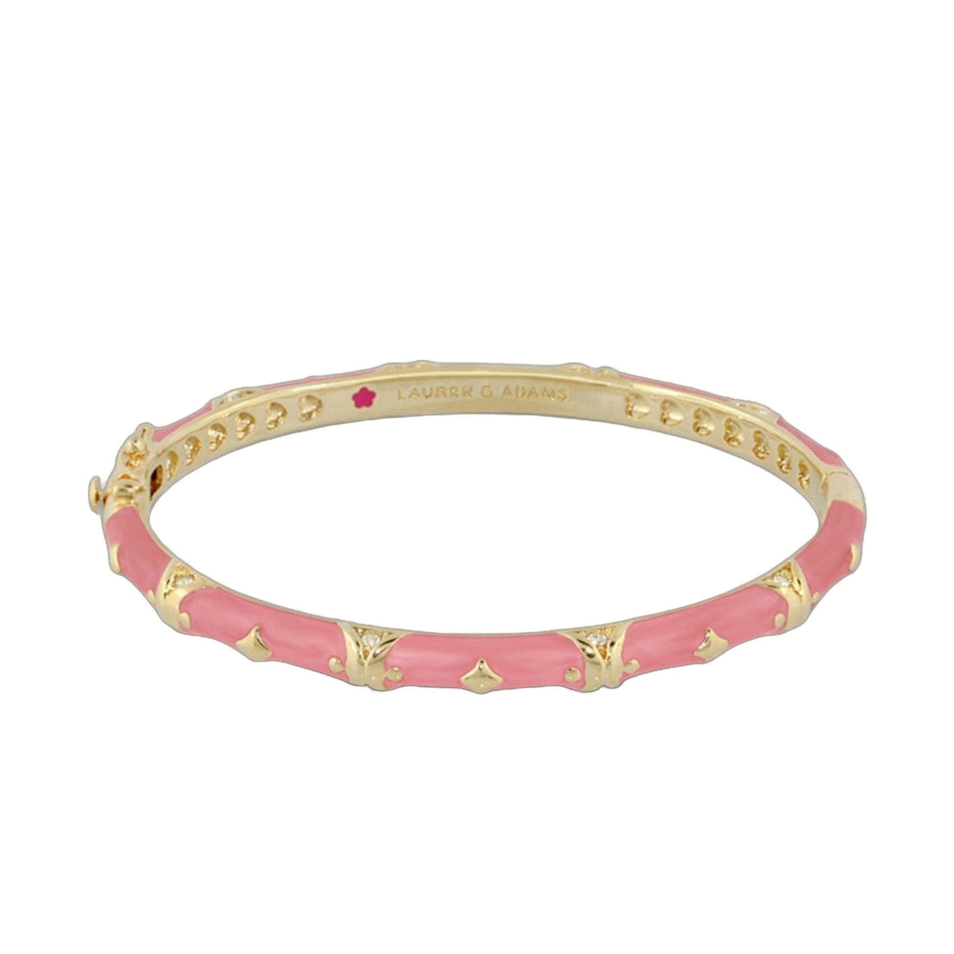 Stackable Fiesta Bangle bracelet in pink enamel with gold-tone studs Lauren G Adams on Tampa Home & Garden Store