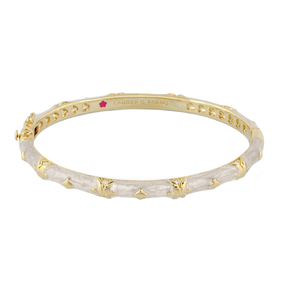 Stackable Fiesta Bangle Stud Station twotone bracelet with white marbled segments Lauren G Adams on Tampa Home & Garden Store