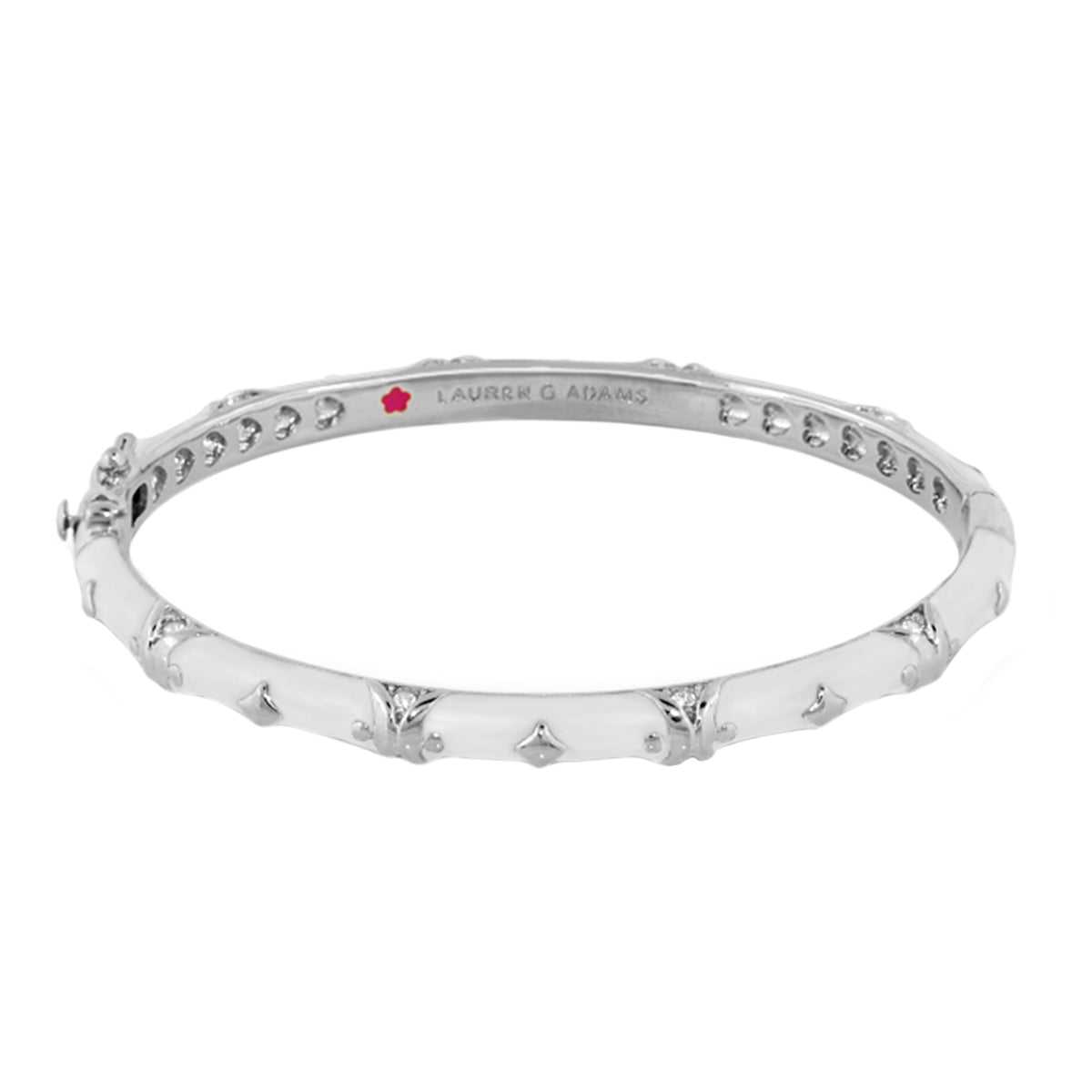 Stackable Fiesta Bangle bracelet by Lauren G Adams in silver with stud accents on Tampa Home & Garden Store