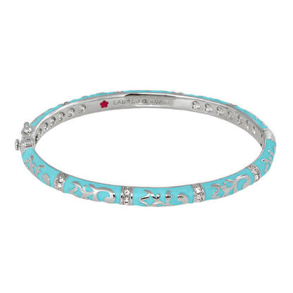 Stackable Fiesta Bangle turquoise bracelet with scroll overlay by Lauren G Adams on Tampa Home & Garden Store
