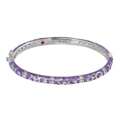 Stackable Fiesta Bangle Scroll Overlay bracelet in purple enamel with silver Lauren G Adams on Tampa Home & Garden Store