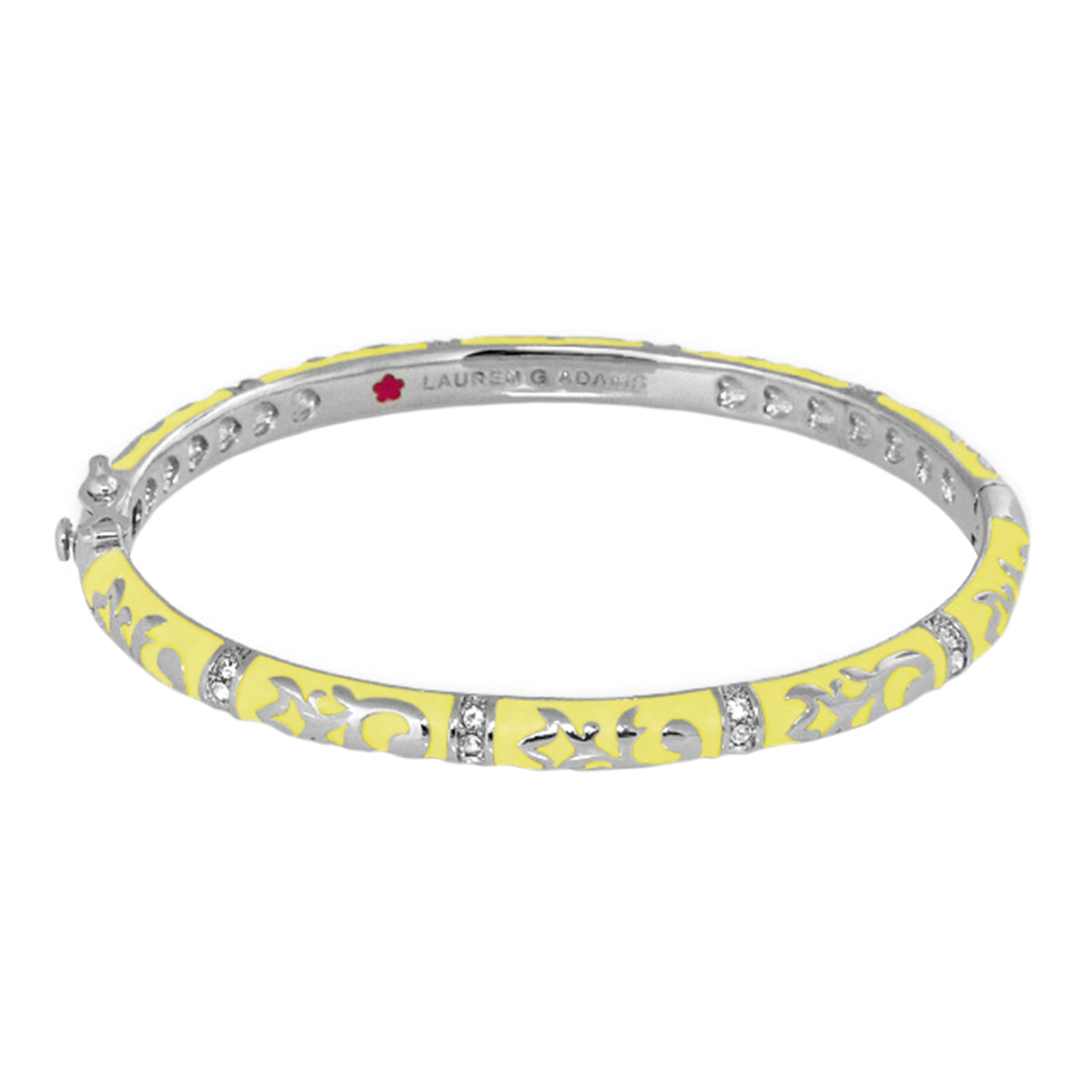 Stackable Fiesta Bangle Scroll Overlay bracelet in yellow enamel with crystals Lauren Adams on Tampa Home & Garden Store