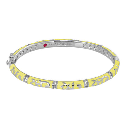 Stackable Fiesta Bangle Scroll Overlay bracelet in yellow enamel with crystals Lauren Adams on Tampa Home & Garden Store