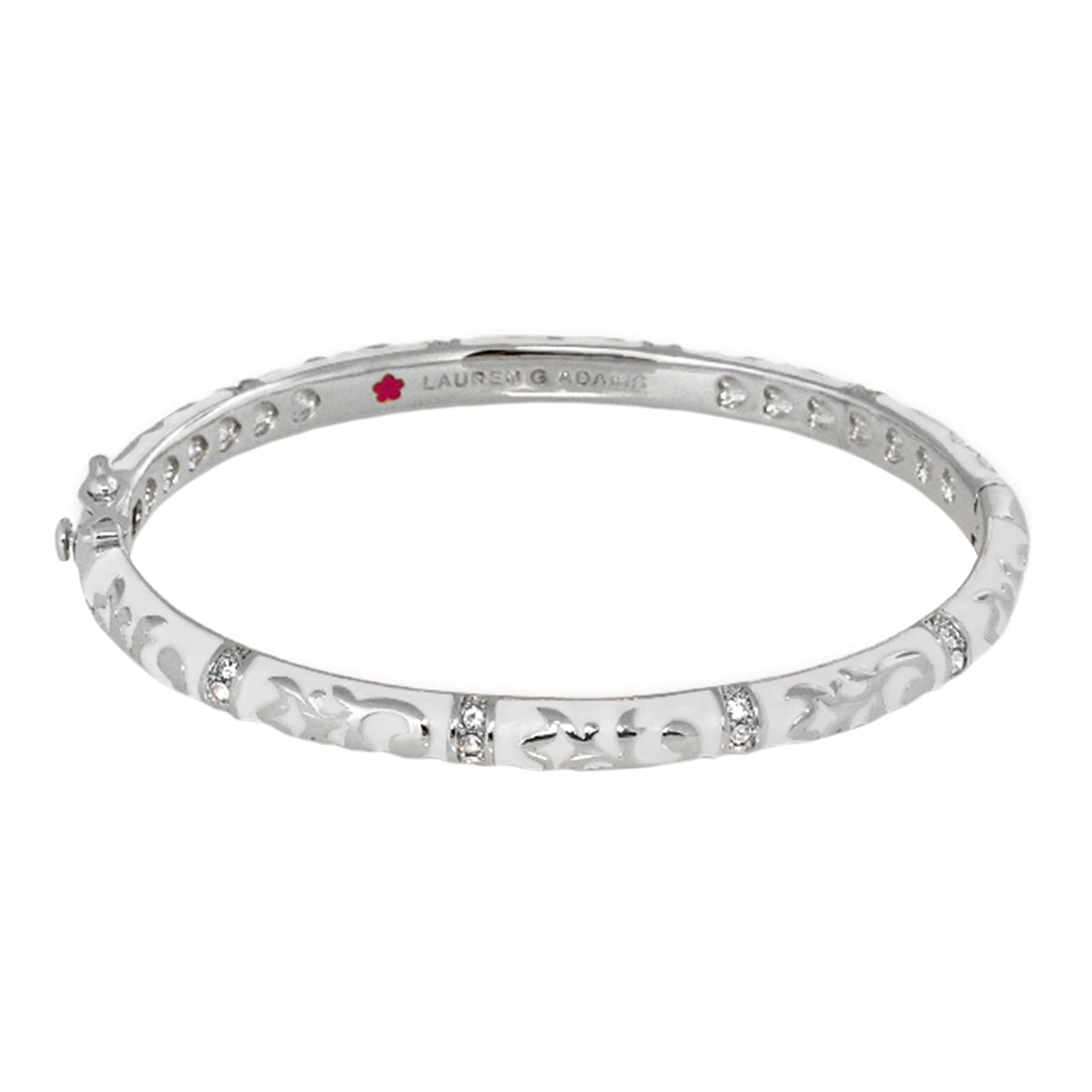 Stackable Fiesta Bangle Scroll Overlay bracelet silver-tone with crystal accents Lauren G Adams on Tampa Home & Garden Store