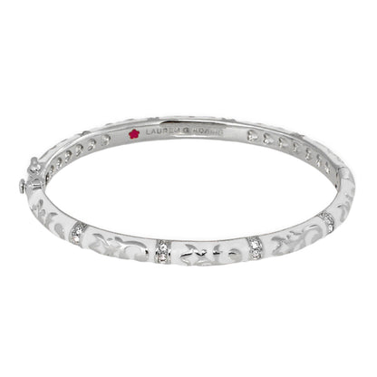 Stackable Fiesta Bangle Scroll Overlay bracelet silver-tone with crystal accents Lauren G Adams on Tampa Home & Garden Store