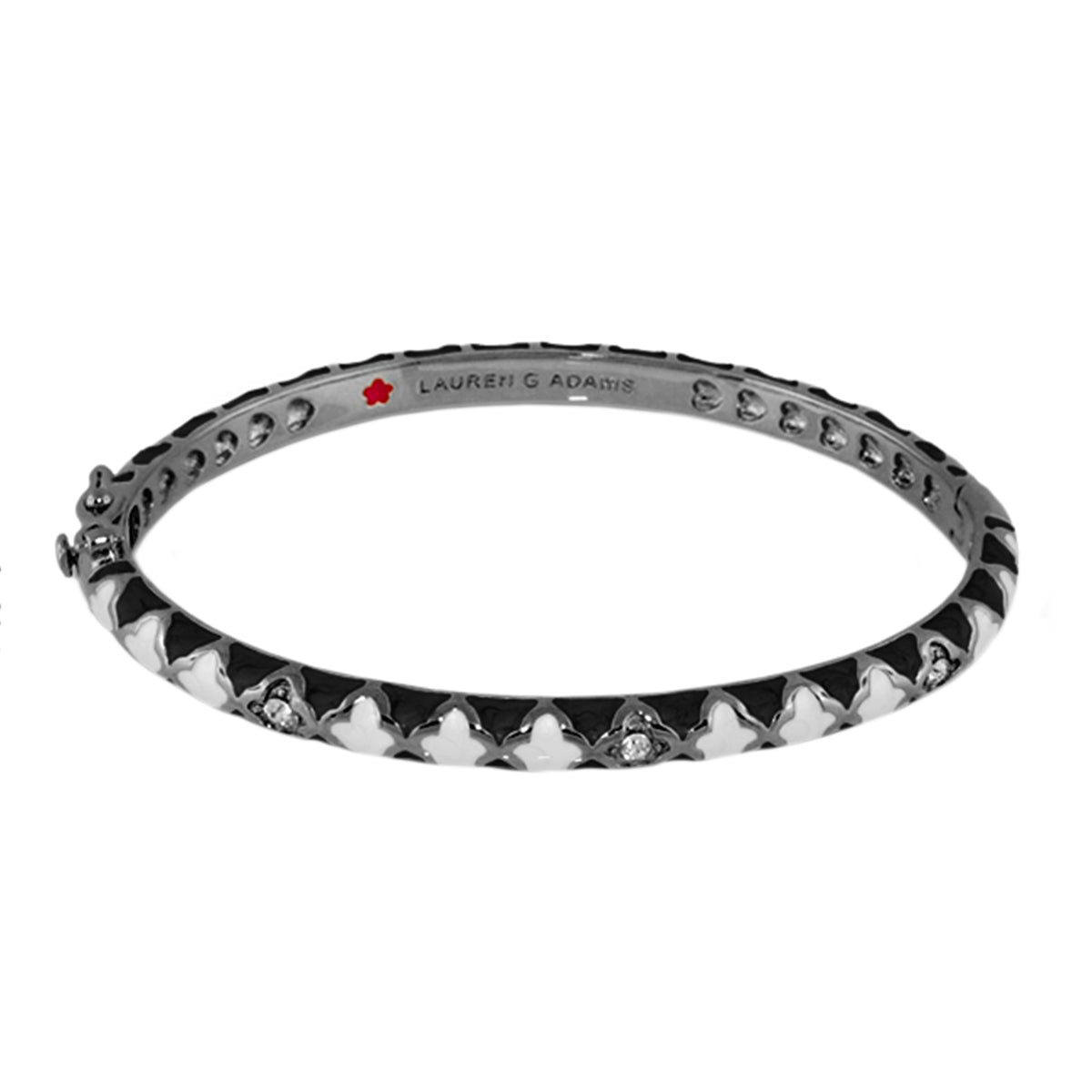 Stackable Fiesta Bangle bracelet with triangle pavé motifs in silver-tone by Lauren G Adams on Tampa Home & Garden Store