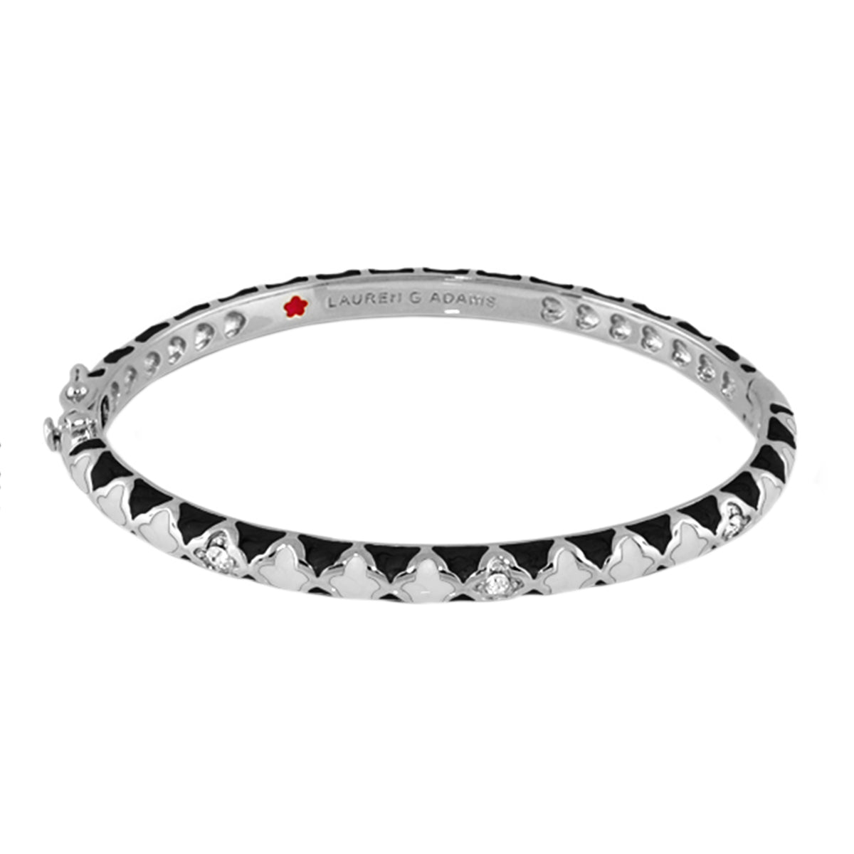 Stackable Fiesta Bangle — Triangle & Pavé, bracelet with black enamel triangles on Tampa Home & Garden Store