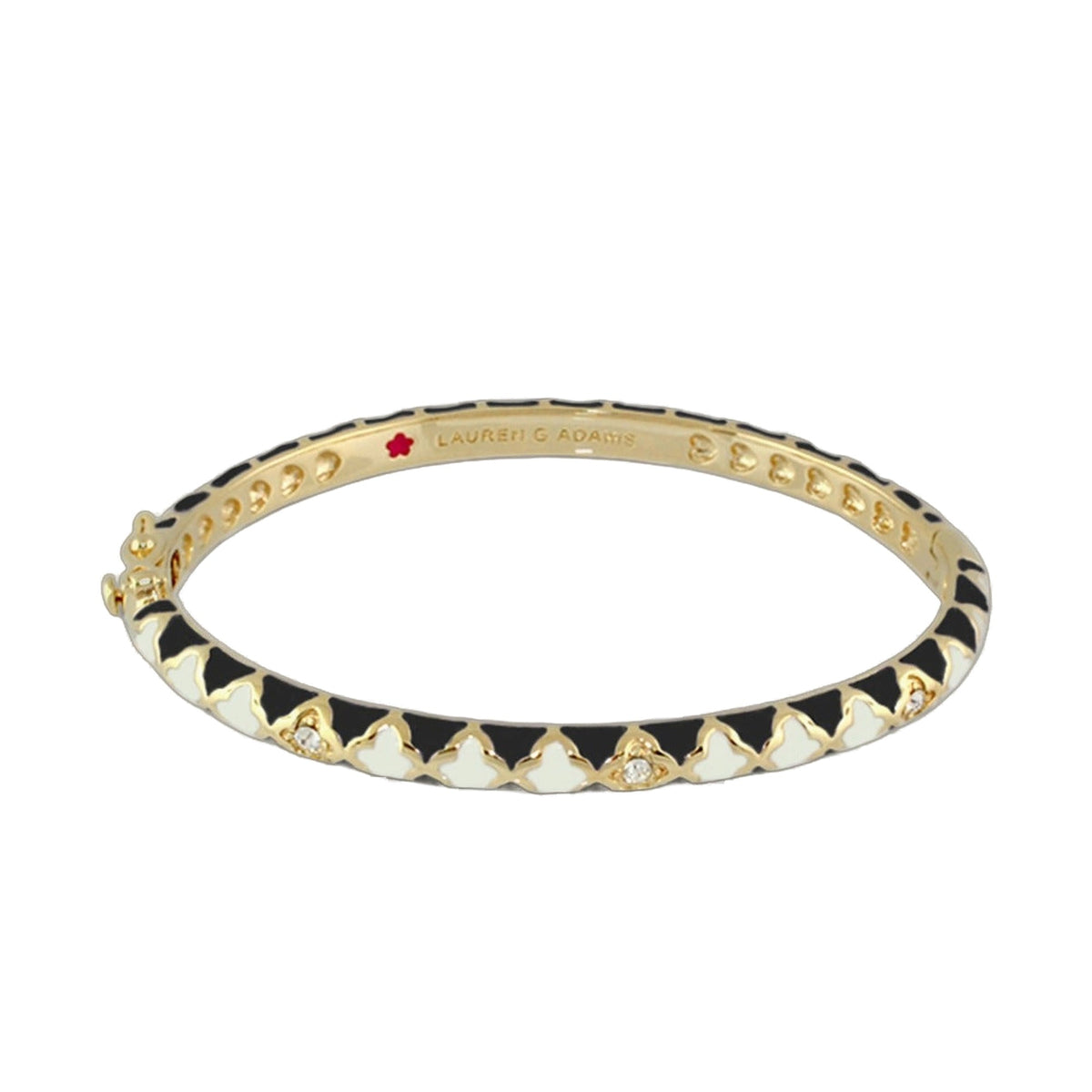 Stackable Fiesta Bangle by Lauren G Adams — gold-tone with black enamel leopard pattern and pavé on Tampa Home & Garden Store
