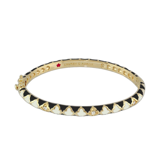 Stackable Fiesta Bangle by Lauren G Adams — gold-tone with black enamel leopard pattern and pavé on Tampa Home & Garden Store