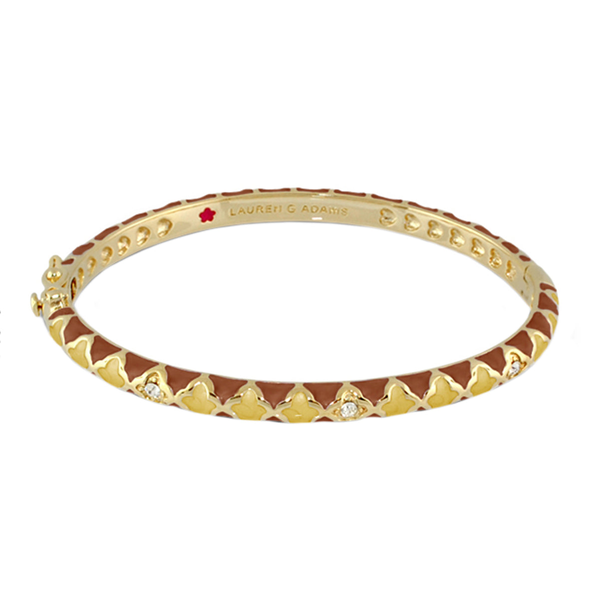 Stackable Fiesta Bangle - Triangle & Pavé gold-tone bracelet with brown triangles, Lauren G Adams on Tampa Home & Garden Store