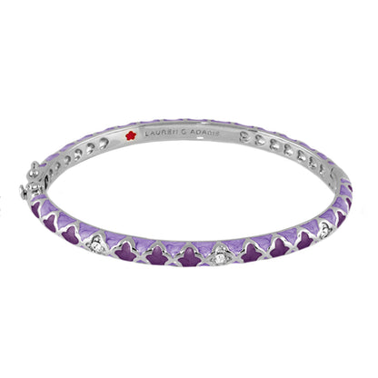 Stackable Fiesta Bangle Triangle & Pavé bracelet, purple triangles with pavé stones, L G Adams on Tampa Home & Garden Store