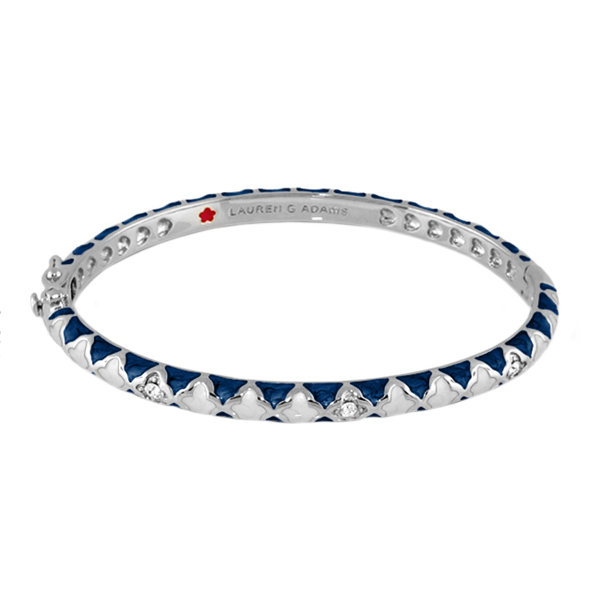 Stackable Fiesta Bangle Triangle & Pavé in silver with blue triangles Lauren G Adams on Tampa Home & Garden Store