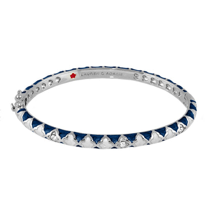 Stackable Fiesta Bangle Triangle & Pavé in silver with blue triangles Lauren G Adams on Tampa Home & Garden Store