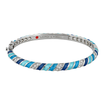 Stackable Fiesta Stripes Bangle by Lauren G Adams — turquoise enamel stripes on Tampa Home & Garden Store