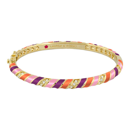 Stackable Fiesta Stripes Bangle by Lauren G Adams gold-tone bracelet with enamel stripes on Tampa Home & Garden Store