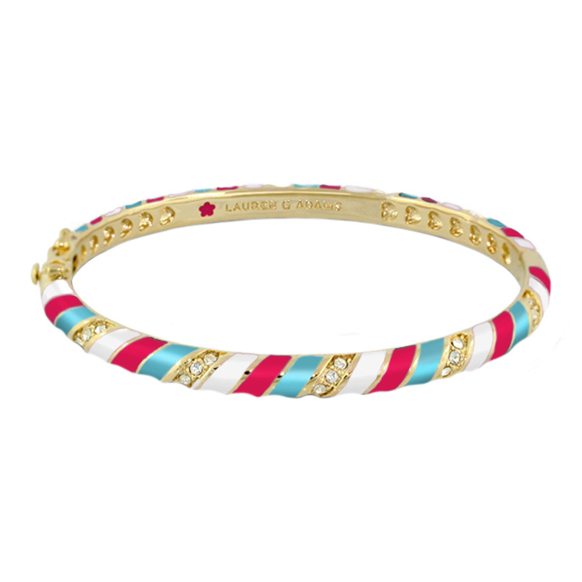 Stackable Fiesta Stripes Bangle gold-tone with enamel stripes and crystals Lauren G Adams on Tampa Home & Garden Store