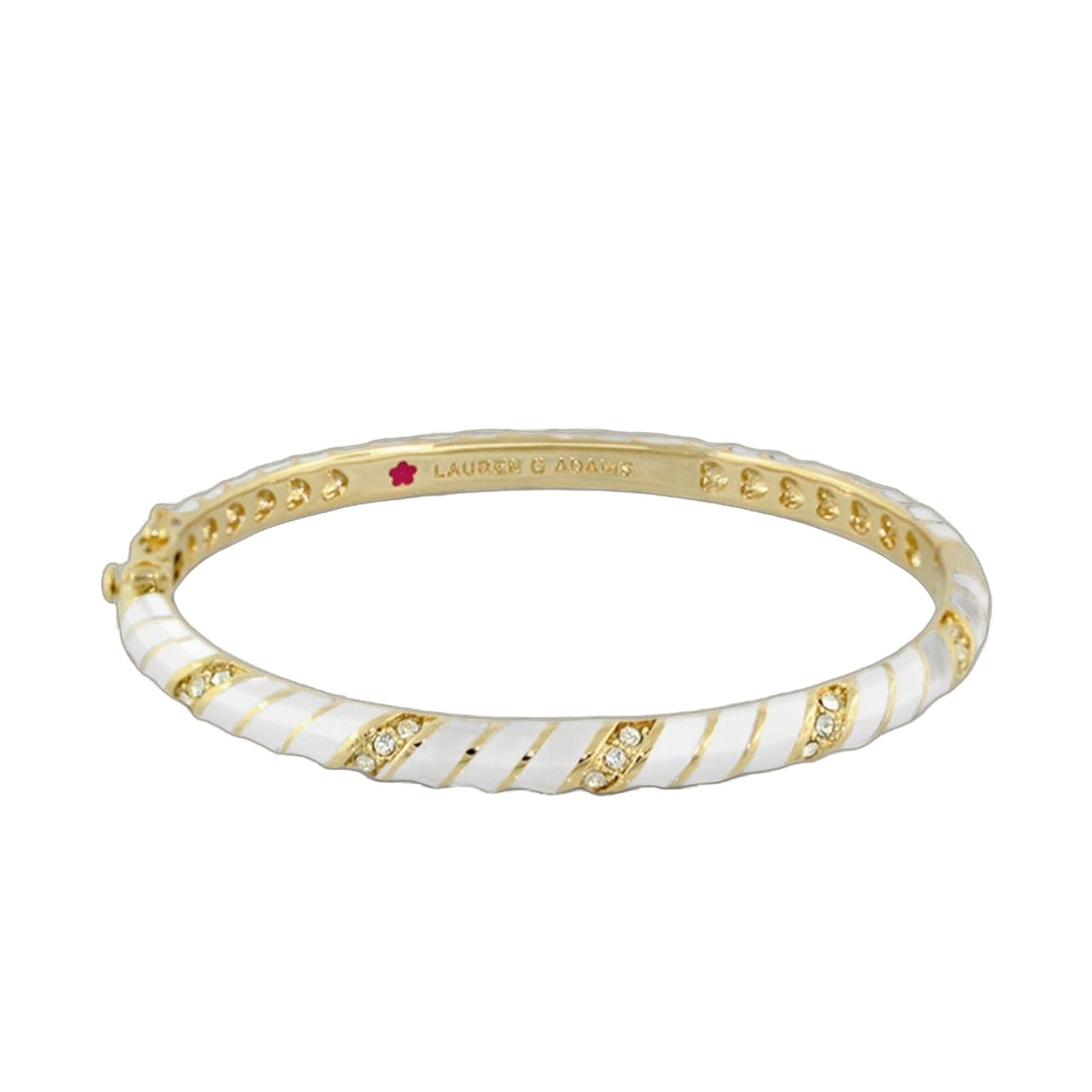 Stackable Fiesta Stripes Bangle by Lauren G Adams; gold-tone bracelet with crystals on Tampa Home & Garden Store